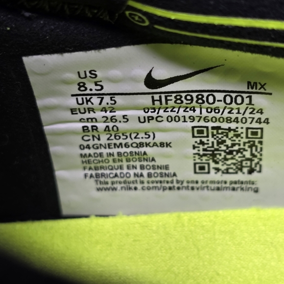 Nike Legend 10 Elite FG Pro Men Sz 8.5 Soccer Cleats Metallic Silver HF8980-001 main image 9